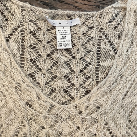 cabi Open Knit Sweater, S, Glacier Gray, EUC - Picture 3 of 8